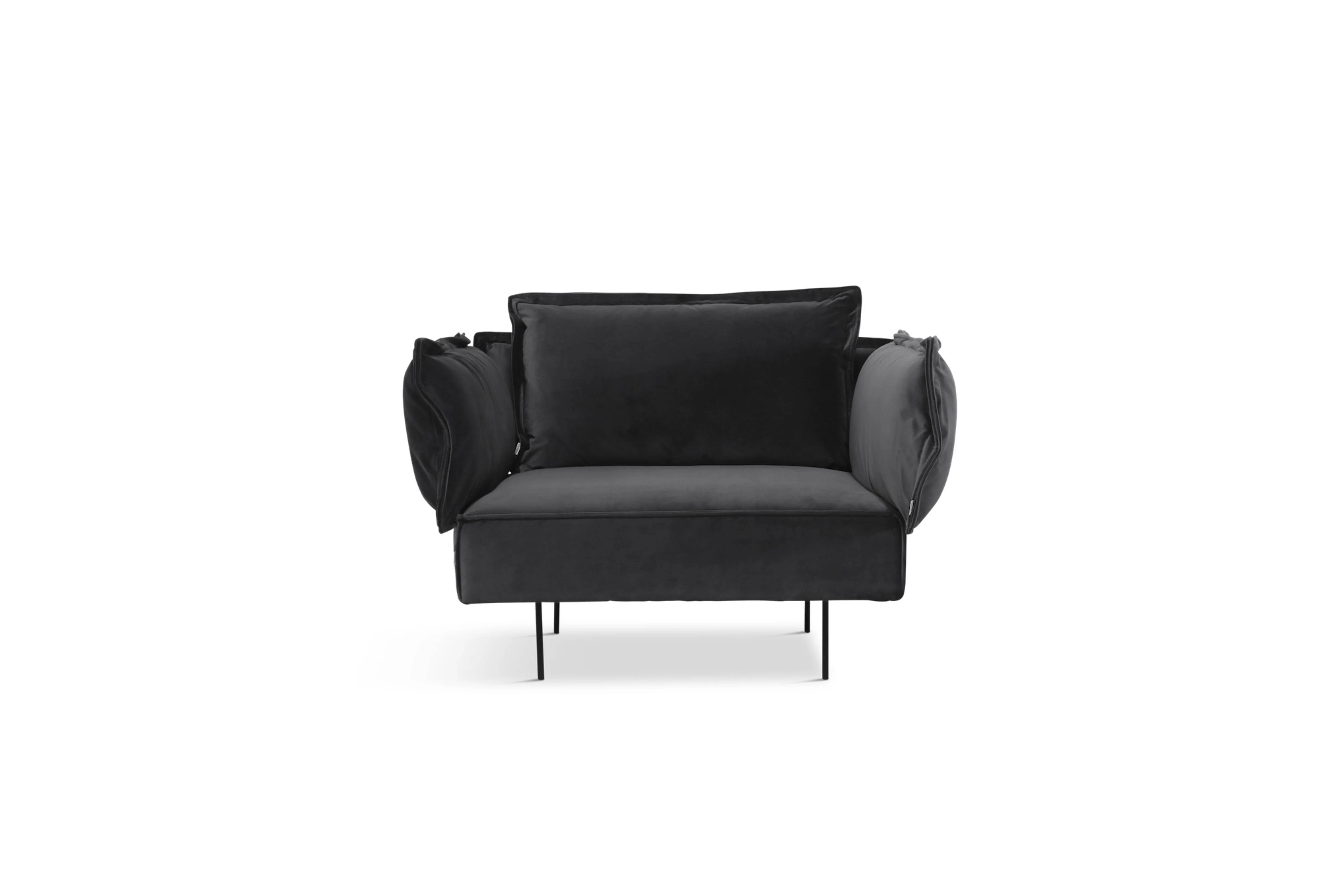 LOVE SEAT VELVET DARK GRAY - 100