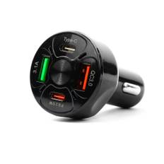 USB Hurtig Oplader 4x USB (USB A + USB C) - Fast Charge - Universal 12V - Hurtig levering