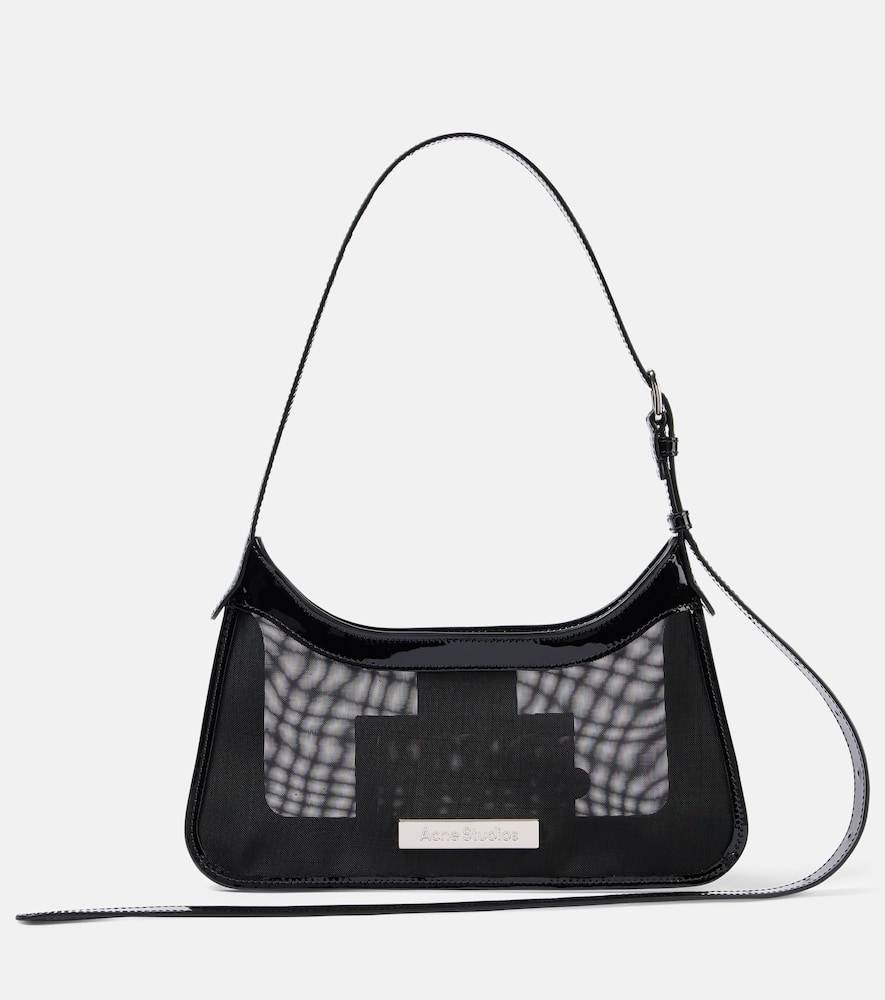 Acne Studios Bolso al hombro Platt de malla con piel - negro - Talla Única