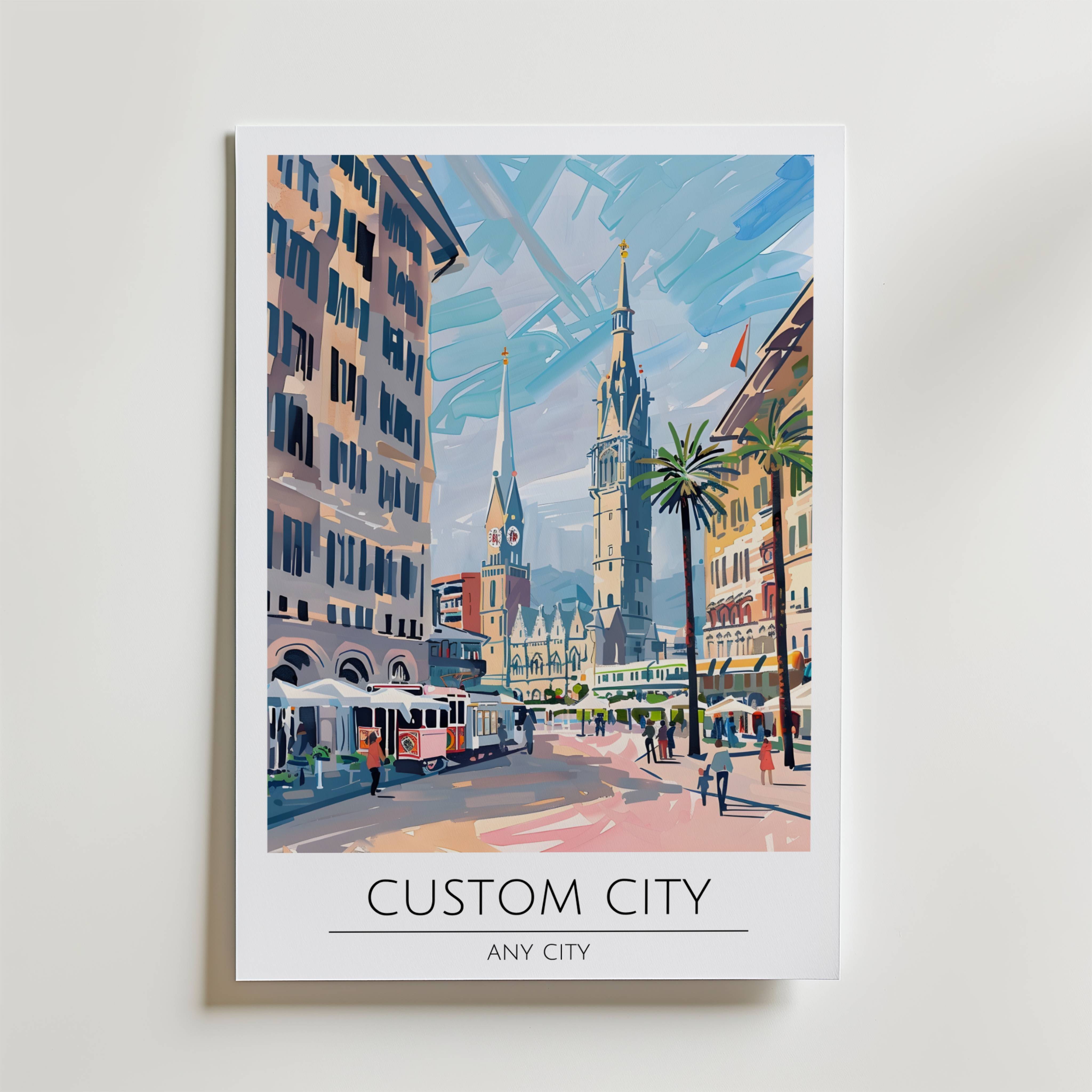 Custom City Poster - Premium Canvas 50x70 cm