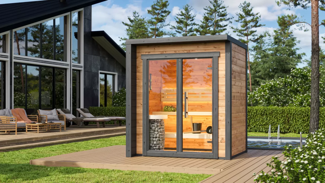 Bastu PATIO - XS (2390x2190mm) / Vedeldad / Monterad
