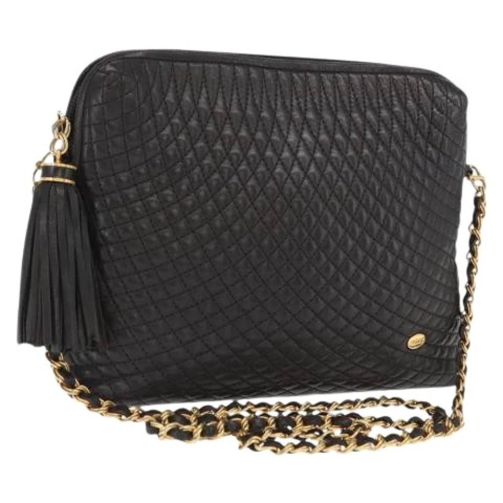 Bally Pre-owned Pre-owned Læder Skuldertaske - Vintage - Dame - Sort - ONE SIZE - Uld