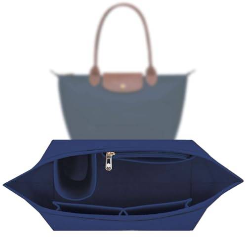 Sunshine smile Organizer für Longchamp Tasche,Organizer für Longchamp Pliage M,Tascheninnenorganizer,Taschenorganizer,Multi-Pocket Felt Handbag,Filz Taschenorganizer mit Mehreren Taschen