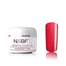 N&BF Neon färggel 5 ml | Hallonrosa (rosa) | UV färggel för gelnaglar | effektgel för konstgjorda naglar medelviskos | Tillverkad i EU | Nagelgel UV neon | färggel utan syra + självutjämnande