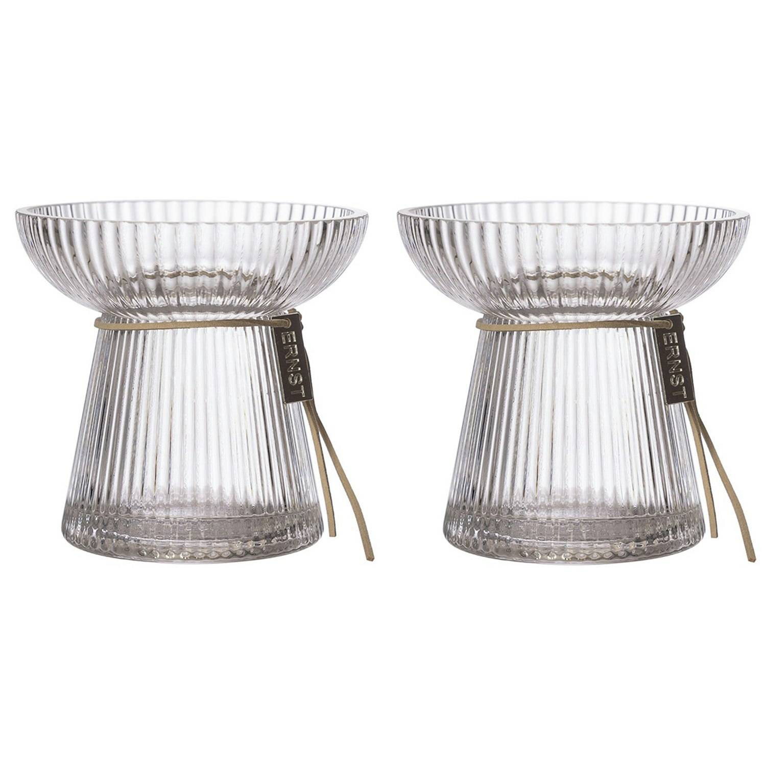 Ernst Lökvas Med Räfflad Struktur 11 Cm 2-pack - Vaser Glas Klar - 2X330308