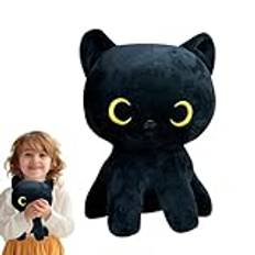 Black Cat Plush | Cat Stuffed Animal | Funny Cats Plush | Black Doll Stuffed Cat Pillow | Pets Plushie Pillow | Funny Cat Doll | Animal Table Decoration for Tabletop, Sofa, Living Room