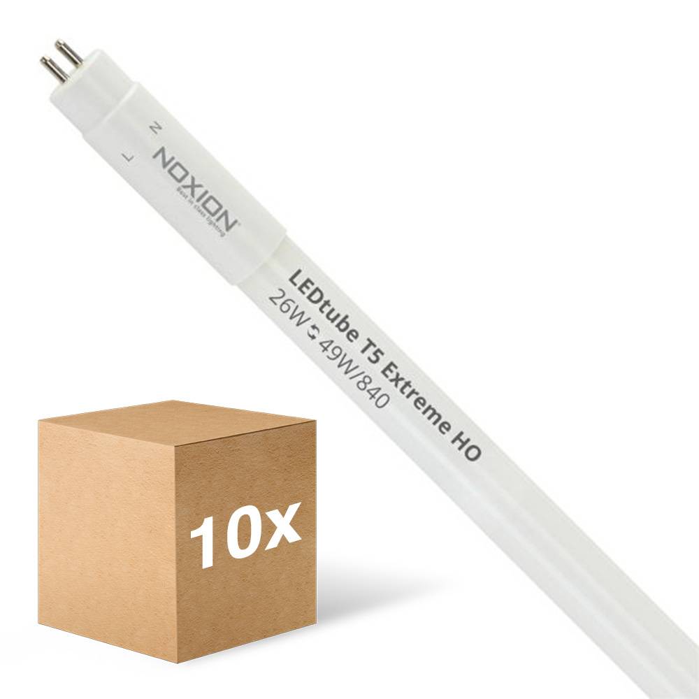 Multipack 10x Noxion LED Lysrør T5 Avant Extreme (Mains AC) High Output 26W 3900lm - 840 kold hvid | 145cm - erstatter 49W
