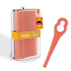 BEOS 100 x Premium Ersatzmesser-Set für Einhell, Bosch, CMI Rasentrimmer – Kunststoffmesser kompatibel mit Trimmer Einhell GE-CT 18 LI, GE-CT 18 LI Kit, Bosch ART26 Accutrim, CMI C-ART-10, 8/17