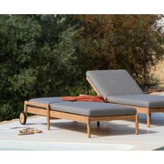 Ethnicraft Jack Outdoor Adjustable Teak Lounger - 2 stk + Bord - Inkl. Mocha Hynde