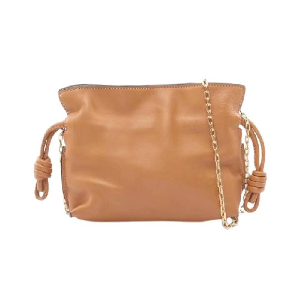 Loewe Pre-owned Pre-owned Mini Læder Clutch - Vintage - Dame - Brun - ONE SIZE - Læder