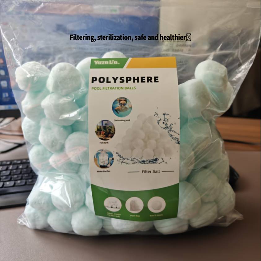 TEMU Pool Filter Balls - A Substitute For 50kg Of Filter Sand, Fiber Filter Balls/pool Filtration System, Aquarium Filtration System, Reusable Pool Filters (blue - For Cleaning Filtration)