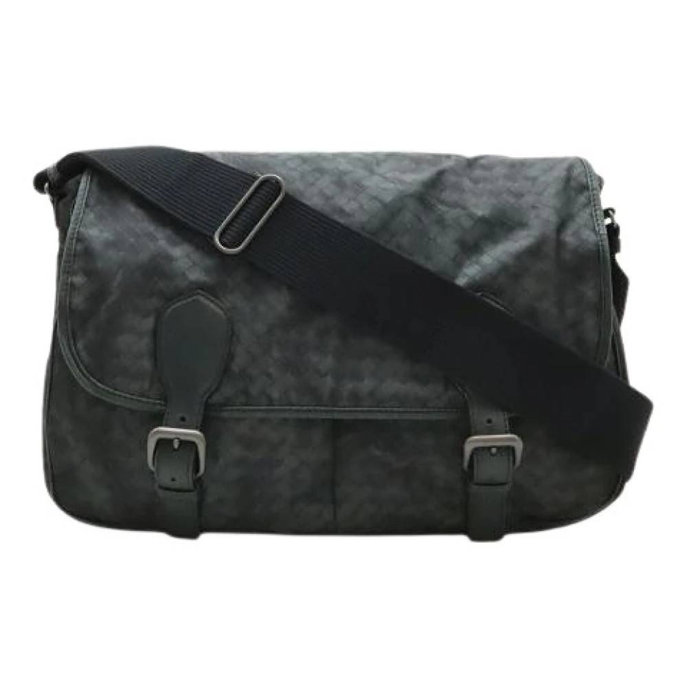 Bottega Veneta Vintage - Pre-owned Nylon Intreccio Messenger Bag Vintage - Herr - ONE Size - Nylon