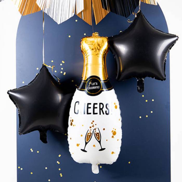 Champagneflaske folie ballon 31x72 cm.