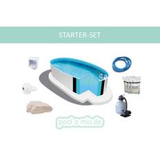 STARTER SET Stahlwandpool Oval Ibiza 350 x 700 x 150 cm