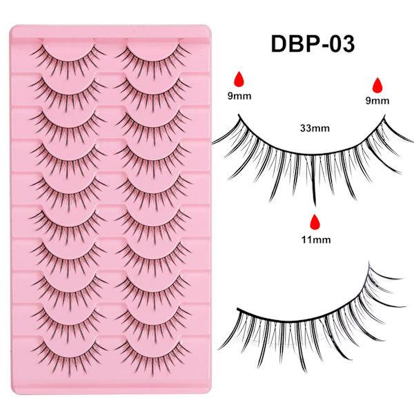 10 Par Manga Små Tunna Falska Ögonfransar - Naturliga, Lätta och Bekväma för Perfekt Ögonmakeup