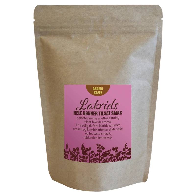 Te og kaffespecialisten, Kaffe Lakrids, 225 g. Malet til filterkaffe.