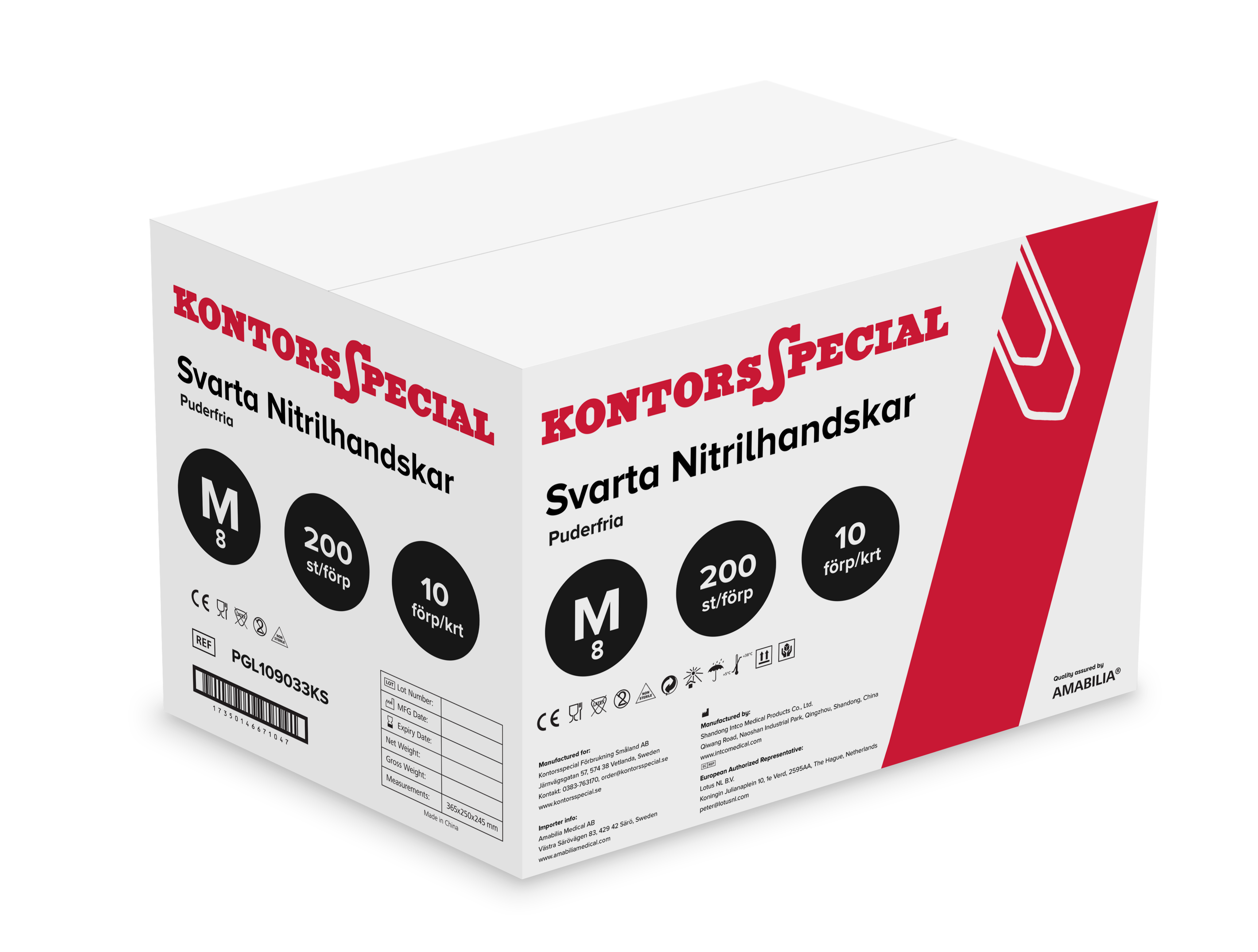Storpack! Essential Nitrilhandskar Svart (Medium) 200/fp