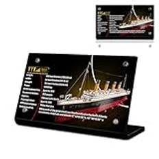 Magnetisk namnskylt i akryl, speciellt designad för Lego Technic 10294 Titanic byggset namnskylt display, 10294 byggsten modellserie akryl display namnskyltstativ