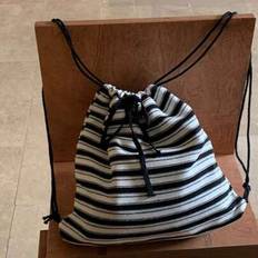Back To School Korean Style Casual Oversized Capacity Striped Fashion Student Backpack, Niche Design University High School College Commuting Outdoor - Black and White