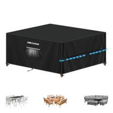 SIMPHAUS Överdrag för lounge- och trädgårdsmöbler, vattentätt skydd för rottingmöbler, vintersäkert loungeskydd, regnskydd, presenning, 200 x 160 x 90 cm