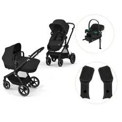 Cybex Eos Barnvagn Inkl. Aton B2 Med Bas Och Adapter - Moon Black/Black