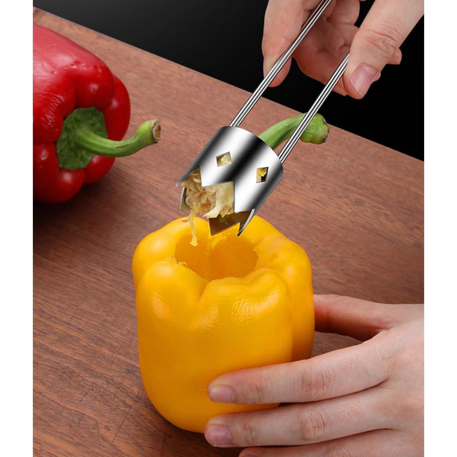 Red Bell Pepper Seed Corer, Uppgraderad Rostfritt stål Fruite Corer Red Bell Cutter Peppar Seed Remover Verktyg, Bell Pepper Corer Verktyg för grönsak