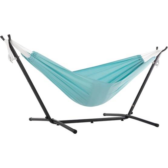 Vivere - Polyester Hammock With Stand (250 Cm) - Hängmatta Dubbel - Aqua