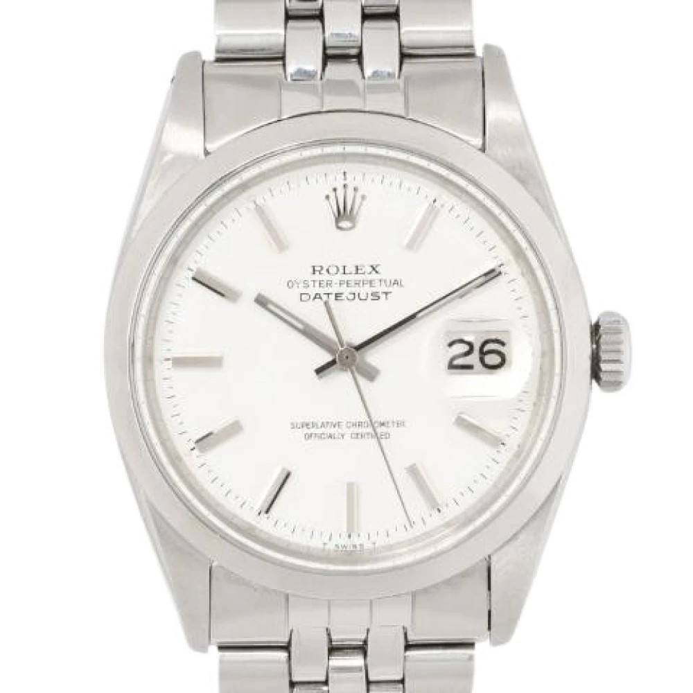 Rolex Vintage Pre-owned Datejust 36 Ref. 1600 'Pie Pan Dial' Ur - Vintage - Herre - Hvid - ONE SIZE -