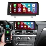 Ninetom 10,25 tums pekskärm för bilradio för 2013-2016 BMW X3/X4 Series F25 F26 med NBT-system, stöd för Apple CarPlay/Android Auto/Mirrorlink/Navigation, bilstereouppgradering