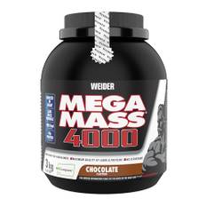 Weider Mega Mass 4000 - Weight Gainer Pulver mit 48g Protein & Kreatin pro Portion - Für Muskelaufbau & hohe Kalorienaufnahme - 3kg - Schokolade