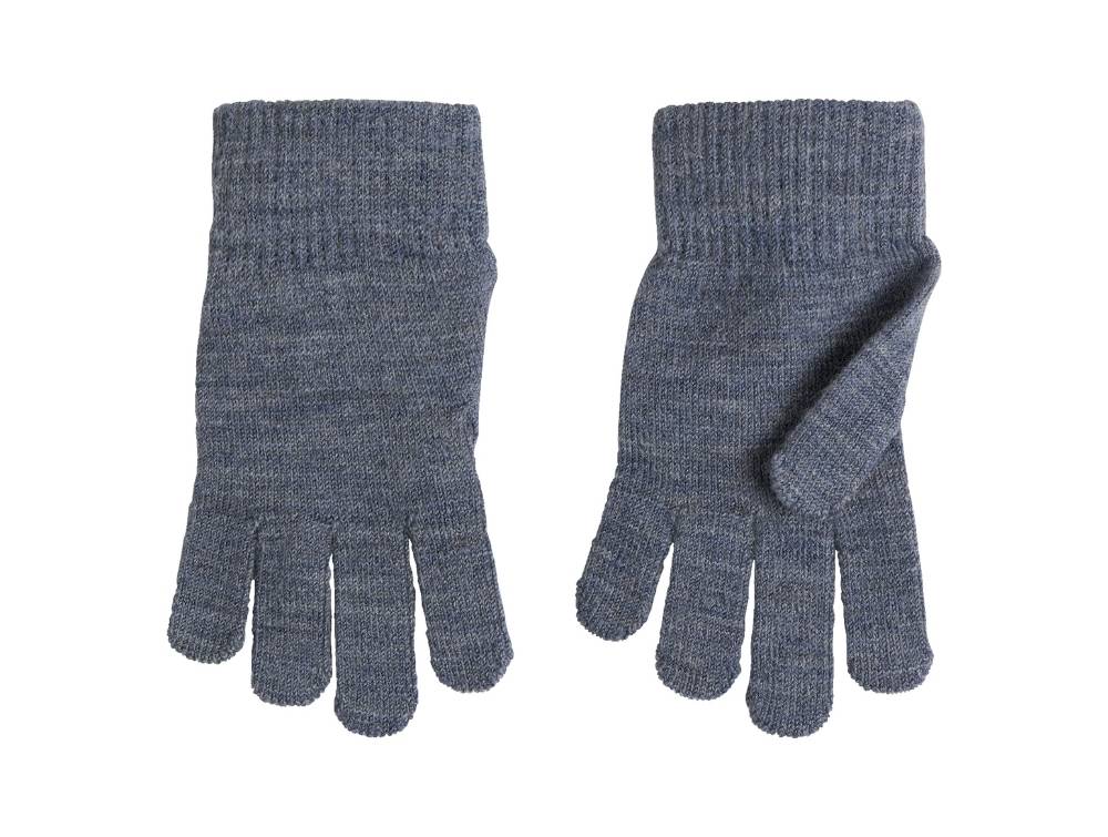Name It Fingervanter Folkstone Gray i Merinould - Str. 7-9y 122/134cm