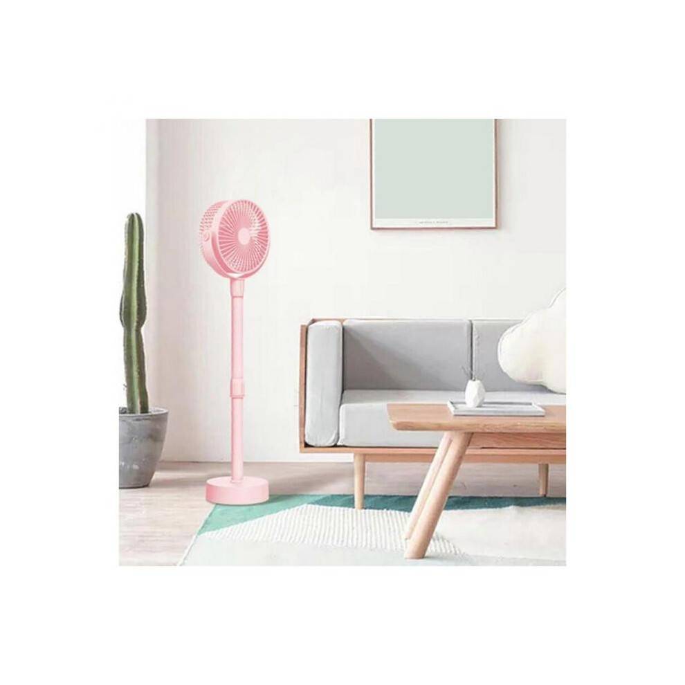 (Pink) (Pink) Portable Pedestal Fan - Foldaway Standing Fan