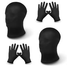 Alaoo Svart hel ansiktsmask halloween, 2 st morph ansiktsskydd med handskar, helhuvudskydd mask för cosplay halloween utklädningsfest kostym unisex män kvinnor