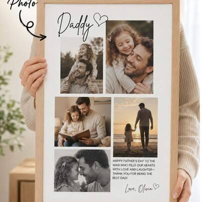 1 st personlig fotokollageposter med fars dag-motiv, anpassat collagetryck med pappamotiv, redigerbar familjefotoväggkonst, anpassad text- och bildpos - Multifärgad (20cm*30cm,30cm*40cm,40cm*60cm,50cm*70cm,20cm*25cm,40cm*50cm)