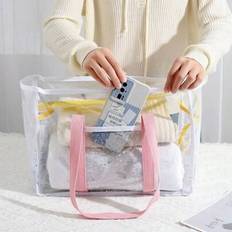 Swimming Storage Bag, Large-Capacity Jelly Bag, Transparent Waterproof Beach Bag, Travel Shopping Handbag For Women - Multicolor - Pink,Blue,Navy,Light Green