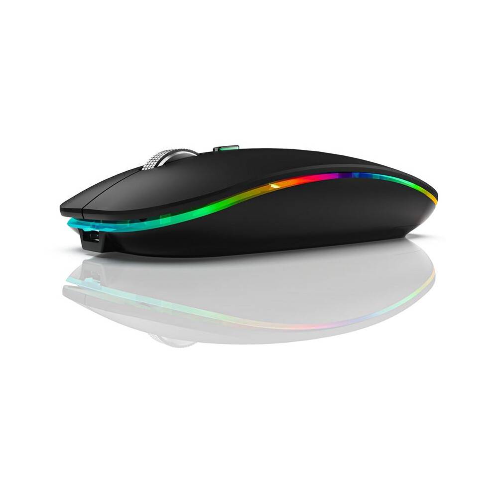 BT5.1+2.4Ghz Wireless Mouse with Mouse Jiggler,Rechargeable 2.4G Mouse, Mouse Mover for USB-Enabled Computer,Black.