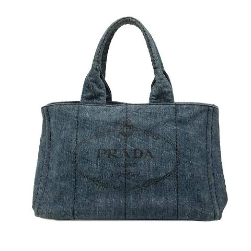 Prada Vintage Pre-owned Denim Satchel - Vintage - Dame - Blå - ONE SIZE - Denim