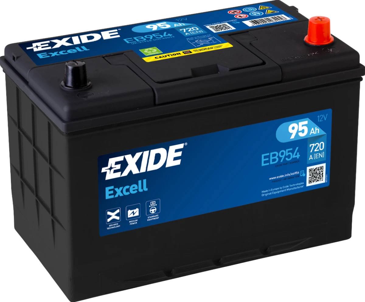 Startbatteri - Exide Excell EB954 - 12V (95ah / 720cca)