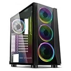 SPIRIT OF GAMER Ghost III - ARGB-spelarfodral - ATX/mATX/ITX Tower - ABS plastfront - sidovägg härdat glas - stålram - 4 st. 5 volt fläktar - Adresserbara RGB-lysdioder 120 mm