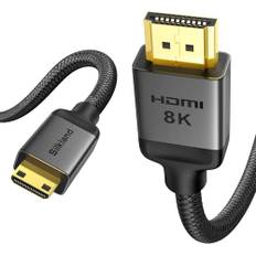 Silkland 8K Mini HDMI to HDMI Kabel 2.1 3M, 8K@60Hz 4K@120Hz, 48Gbps High Speed ​​​​HDMI till Mini HDMI-Kabel Dubbelriktad HDR eARC kompatibel med Kamera, Raspberry Pi Zero, Tablet, Projector