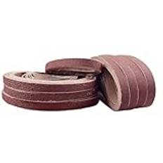 Slipband 10 x 330 mm, 8 olika korn vardera 10 x 40/60/80/120/180/240/320/400, slipbandsset, för tryckluft bandslipmaskin, polering metall, trä | fingerslipmaskin (80 stycken)