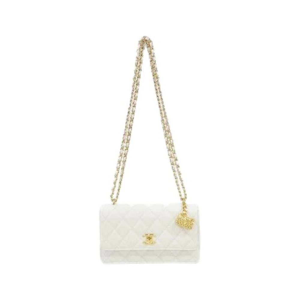 Chanel Vintage Pre-owned Caviar Skin Chain Clutch - Vintage - Dame - Hvid - ONE SIZE - Uld