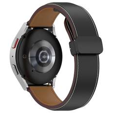 20mm Læder Foldbart Spænde Rem til Samsung Galaxy Watch6 40mm 44mm/Watch6 Classic 43mm 47mm