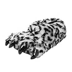 Tofflor herr roliga plyschtofflor dam leopardmönster värmetofflor varma filttofflor tass claw skor mjuka och bekväma tofflor unisex presenter till jul, GRÅ, Einheitsgröße