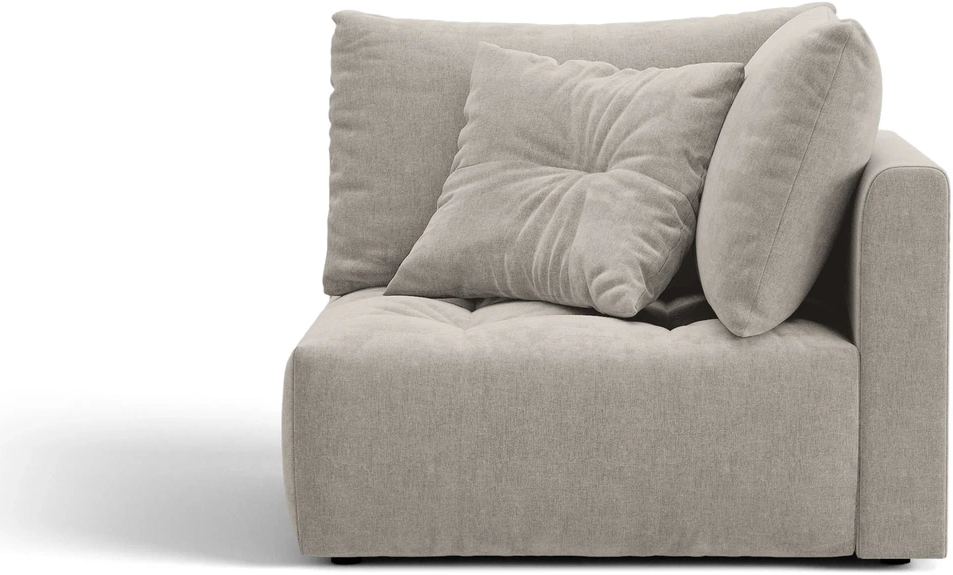 Hjørnemodul Micadoni Bloom modulsofa, lys grå Wind 84 tekstureret stof, B105xD105xH97 cm.