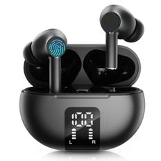 Bluetooth 5.3 Trådløse Høretelefoner - HiFi Stereo Lyd, 40T Spilletid, LED Display, Vandafvisende In-Ear Høretelefoner med Mic til iPhone/Samsung/Android