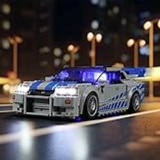 Lightailing LED-belysningssats för Lego-76917 Nissan Skyline GT-R (R34) 2 Fast 2 Furious byggklossar, LED-ljussats kompatibel med Lego (Lego-modell ingår inte)