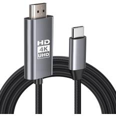 4K Compatible HDMI to HDMI HDMI to USB 3M Nylon Cable for Smartphone TV AV Monitor Compatible with iPad iPhone and Galaxy Monitor Extension Cable