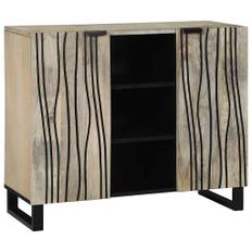 vidaXL Skab Hvid 90 x 33 x 75 cm Massivt mangotræ
