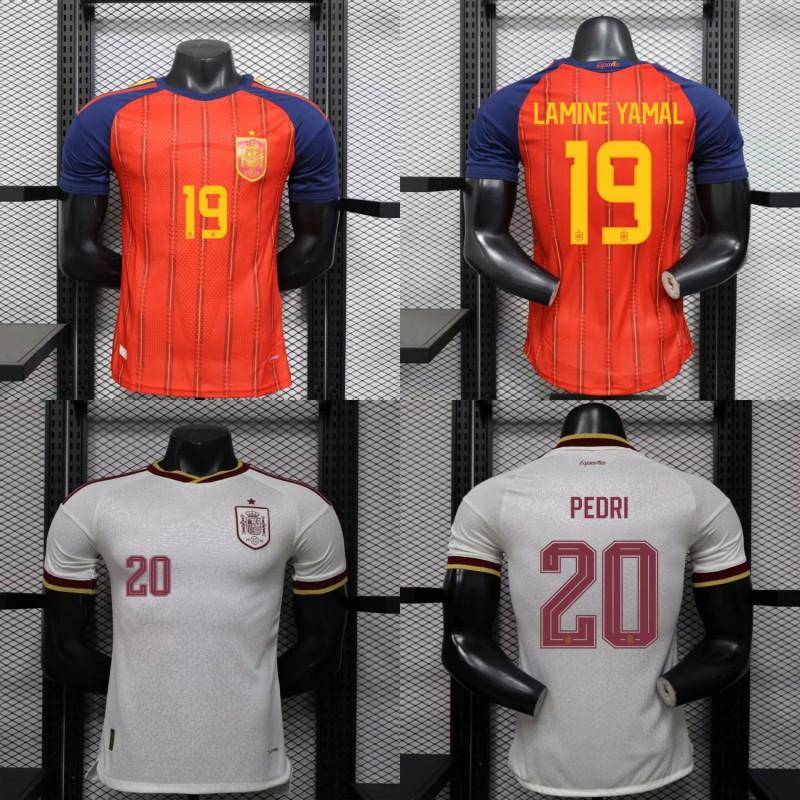 Spain 2026 World Cup Home Away Soccer Jersey Short Sleeve Player Version Moda Modal Fabric Men Women Adult